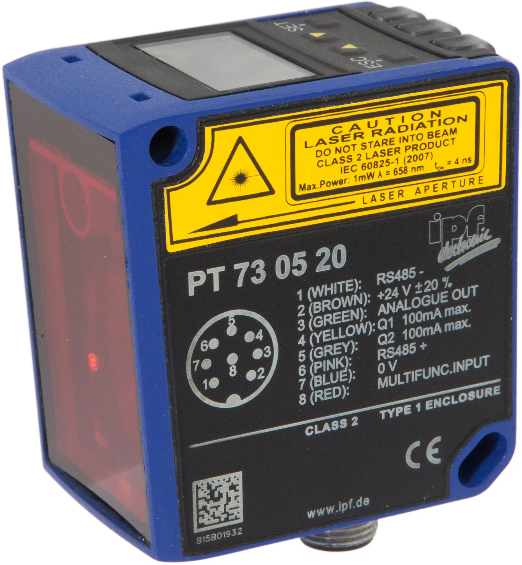 Produktfoto 1 von ipf Electronic PT730520, Sensor Laser, Taster, 73x60x37mm, Sn:200-20000mm
