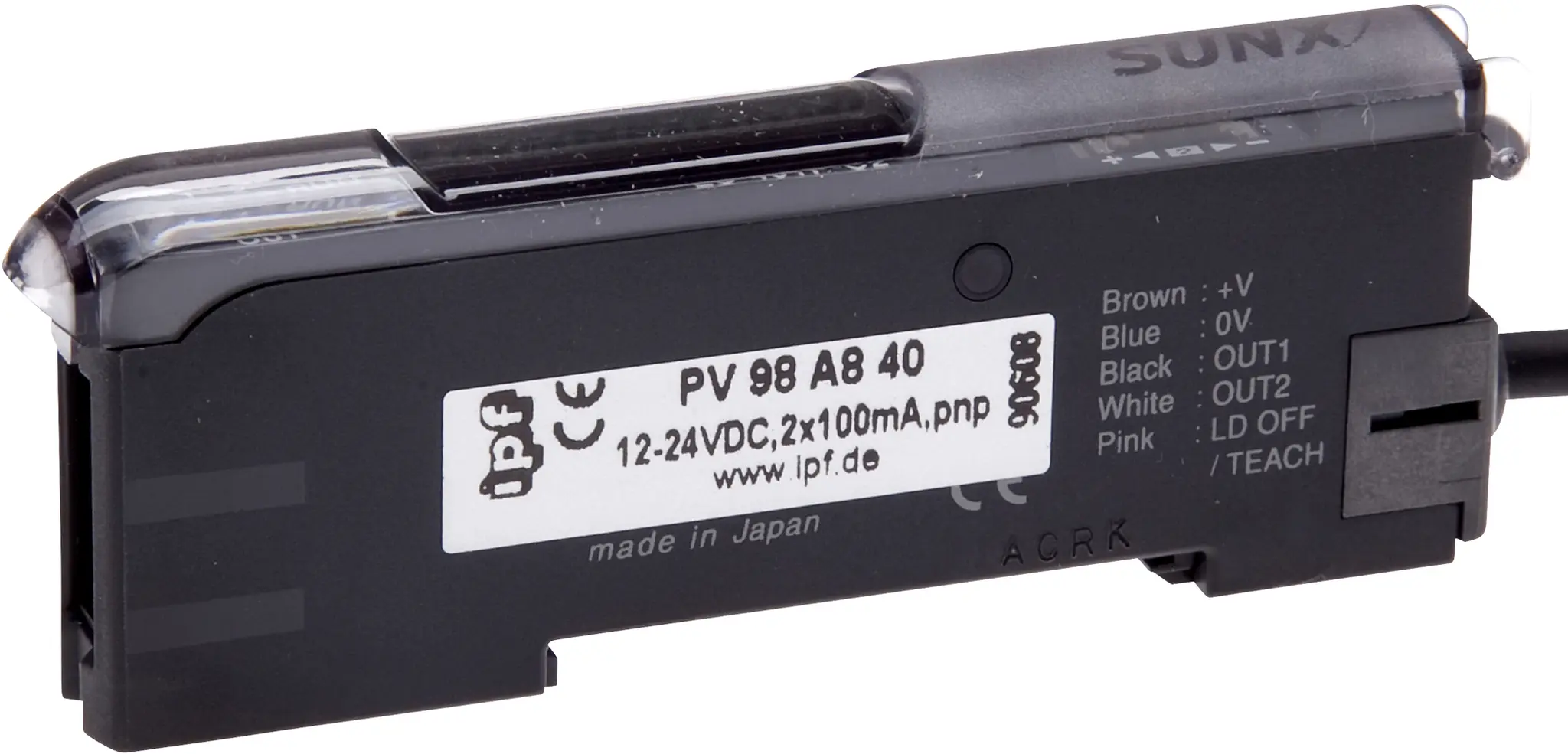 Produktfoto 1 von ipf Electronic PV98A840, Verstärker Laser, 30x10x75mm, 12-24V DC, PNP NO/NC
