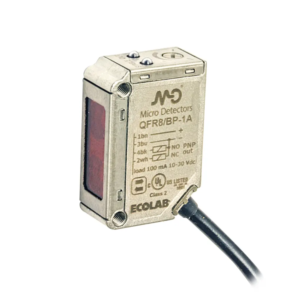 Produktfoto 1 von MD Micro Detectors QFI4/BN-1A, Fotoelektrischer Sensor, Miniatur, kubisch, IP69K