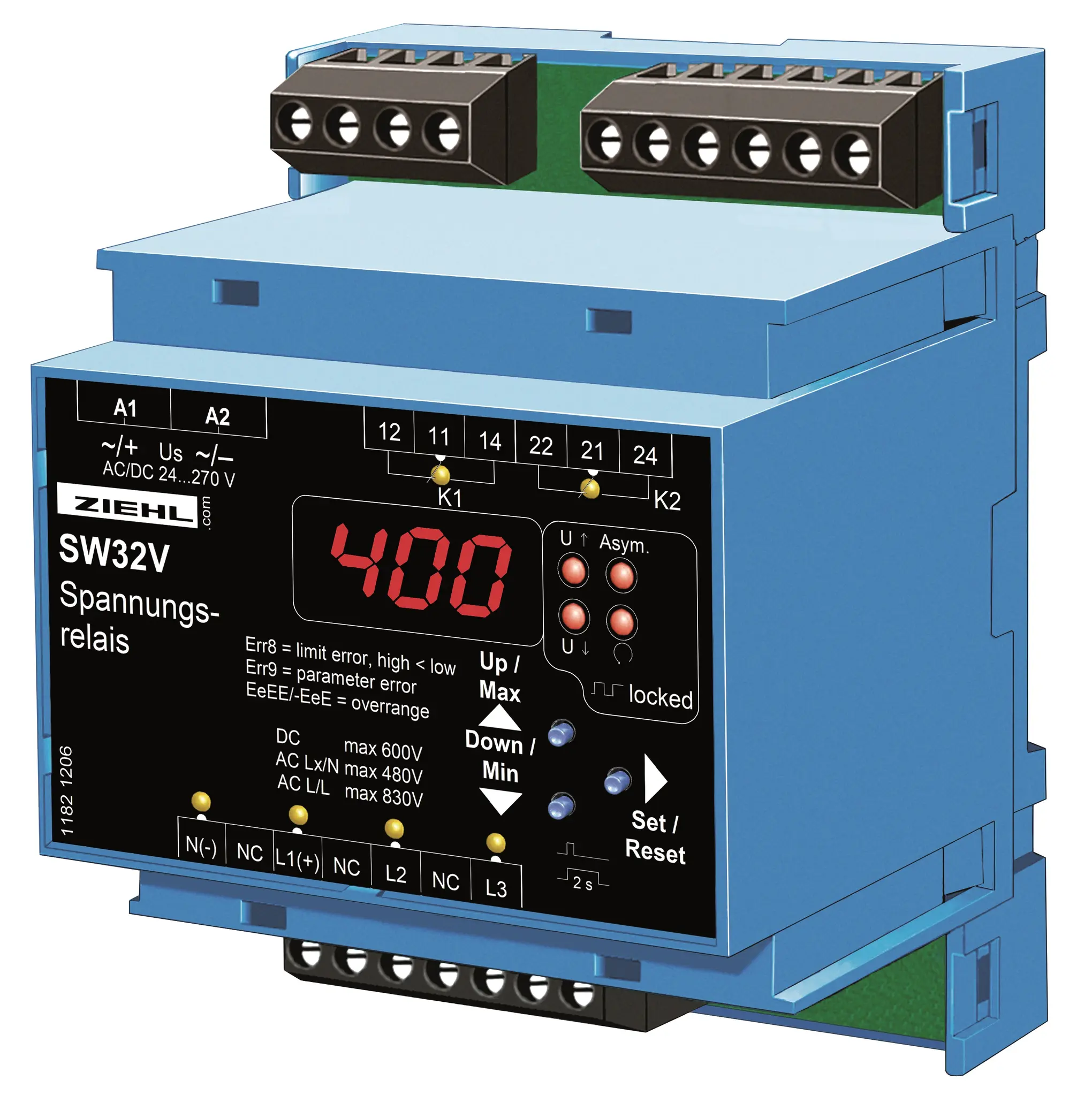 Produktfoto 1 von Ziehl S222276, Universal-Spannungsrelais Typ SW32V