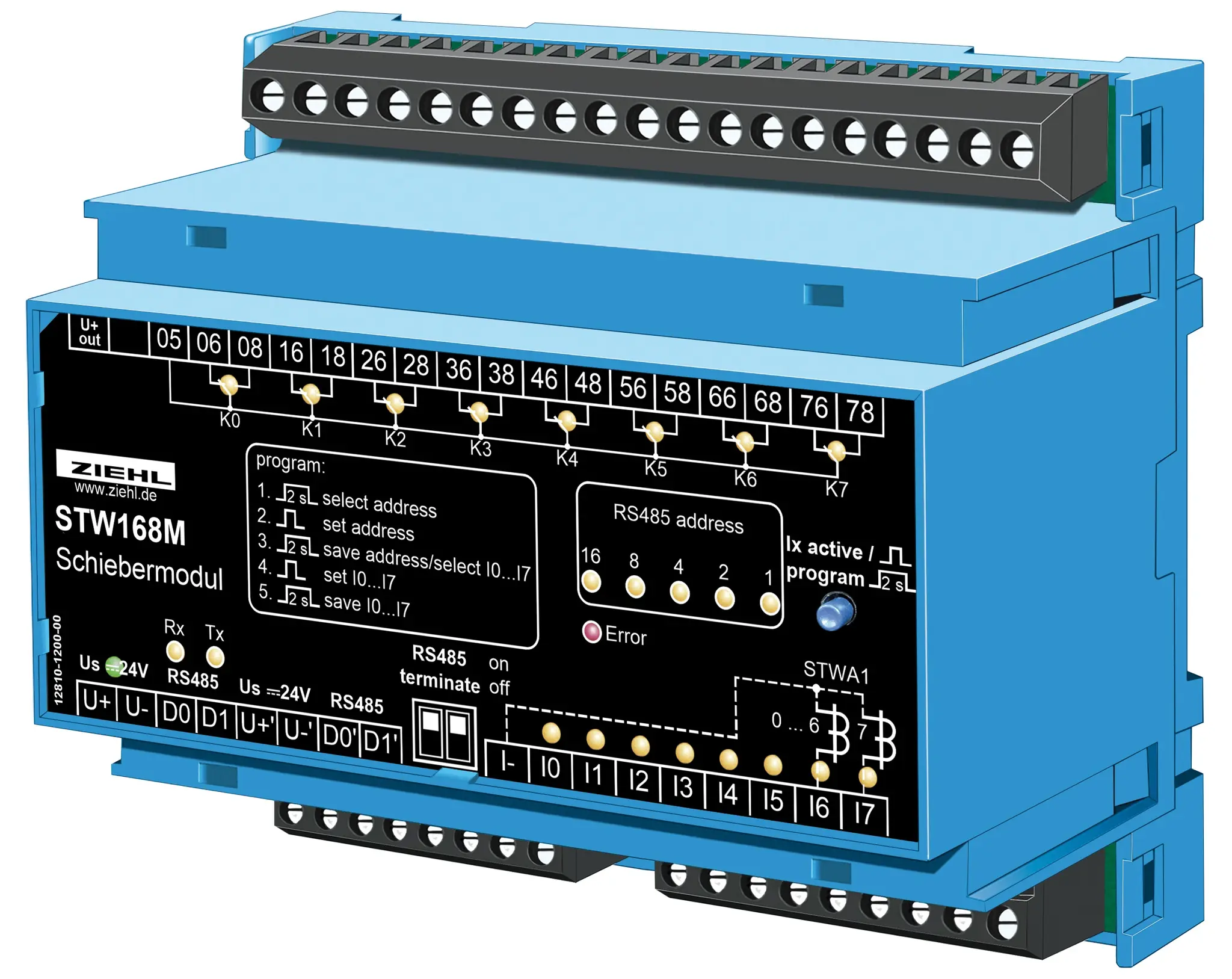 Produktfoto 1 von Ziehl S225544, Schiebermodul Typ STW168M, 8-fach mit Busansteuerung