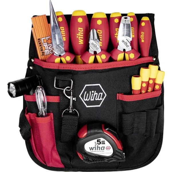 Wiha 44574, Elektriker-Werkzeugtasche bestückt, 18-tlg. (250x280x80mm)
