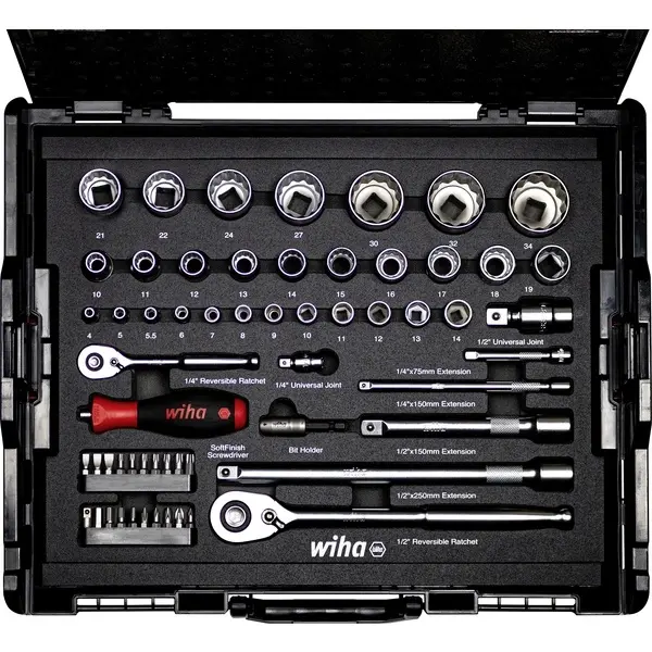 Wiha 44685, Steckschlüssel-Bit-Einsatz-Set 1/2", 1/4" 395mm