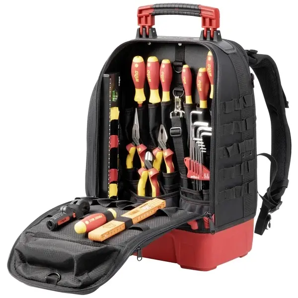 Produktfoto 1 von Wiha 45528, Elektriker-Werkzeugrucksack bestückt, 27-tlg. (385x260x530mm)
