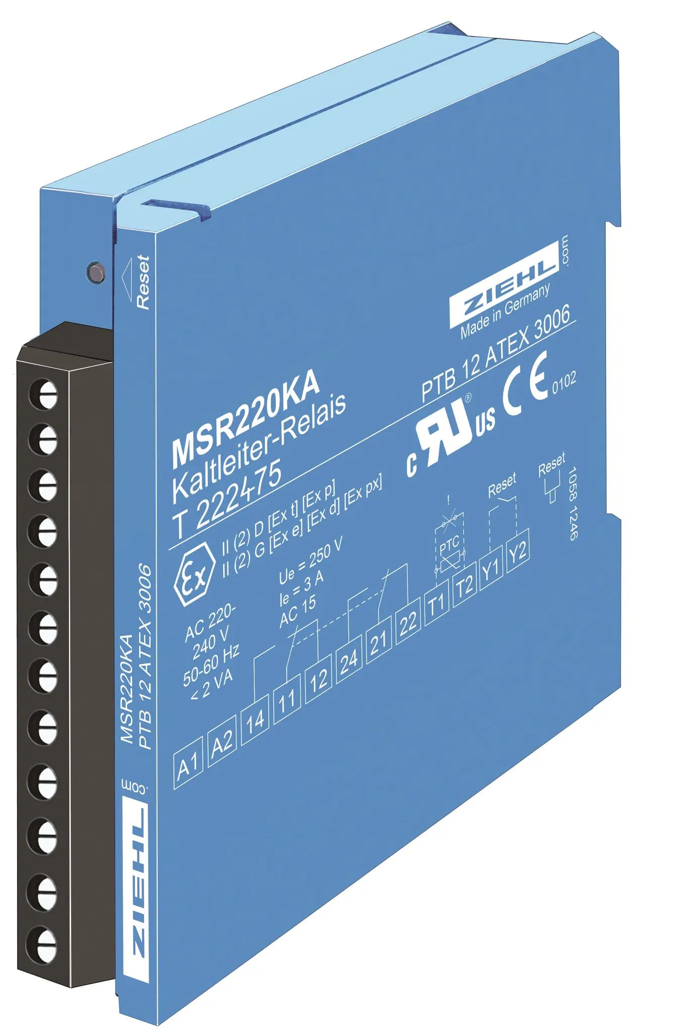 Produktfoto 1 von Ziehl T222473, Kaltleiter-Relais Typ MSR220KA