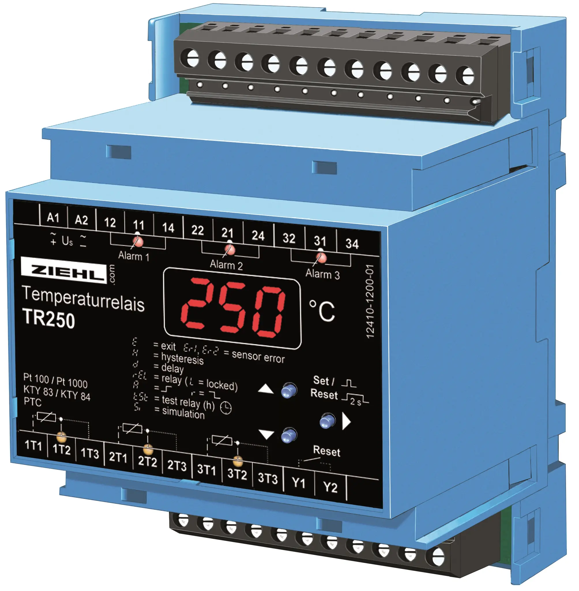 Produktfoto 1 von Ziehl T224190, Pt 100-Temperaturrelais Typ TR250