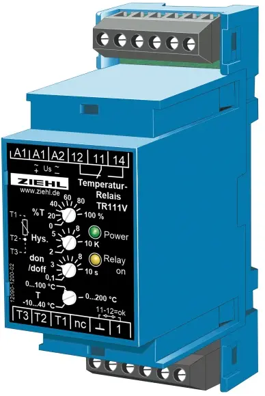 Produktfoto 1 von Ziehl T224107, Pt 100-Temperaturrelais Typ TR111V