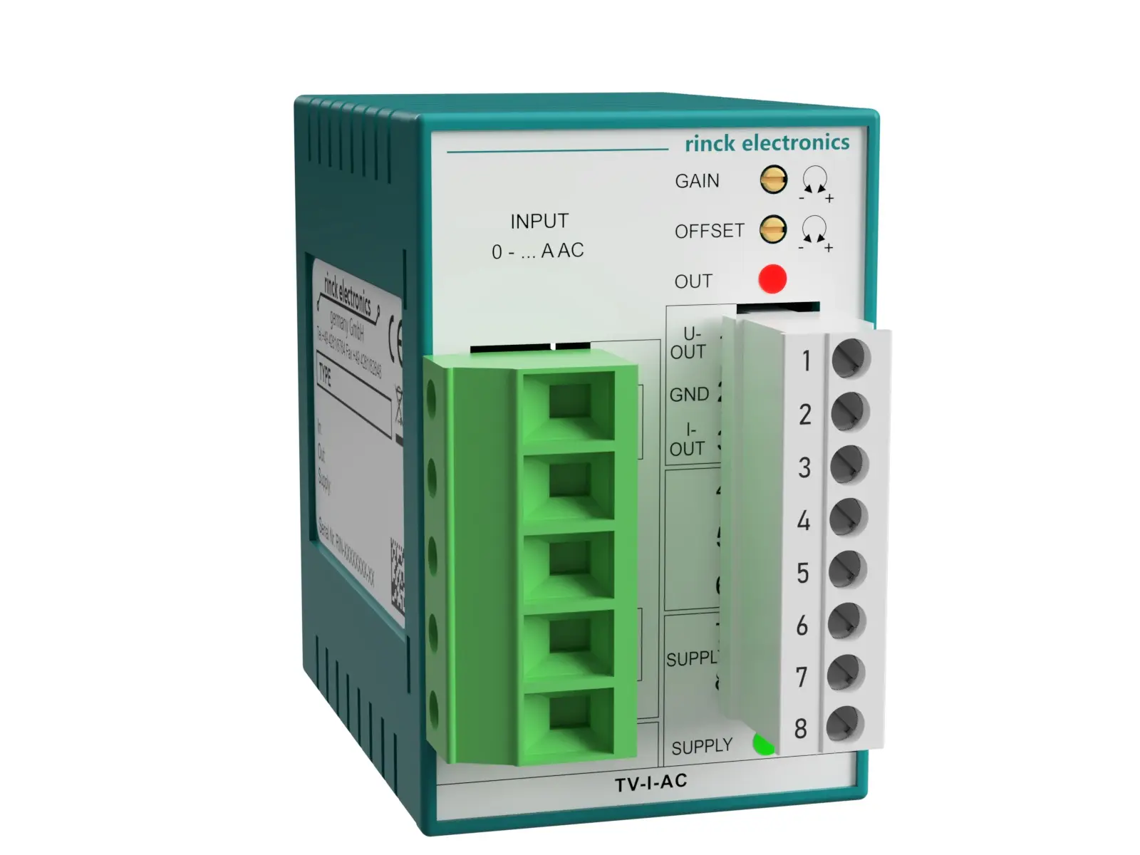 Produktfoto 1 von Rinck Electronic TV-I-AC10A(20A).10V, Trennverstärker, IN 0-10A oder 0-20A AC