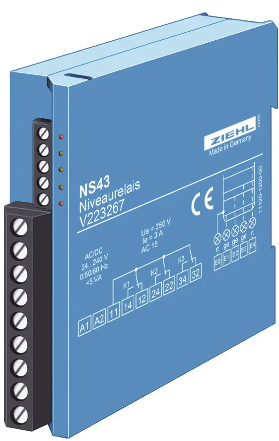 Produktfoto 1 von Ziehl V223267, Niveaurelais Typ NS43