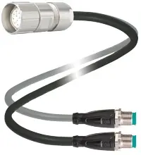 Produktfoto 1 von Pepperl+Fuchs V23-G-T-0,3M-PUR-TP-V19/V19-G, Y-Verbindungskabel