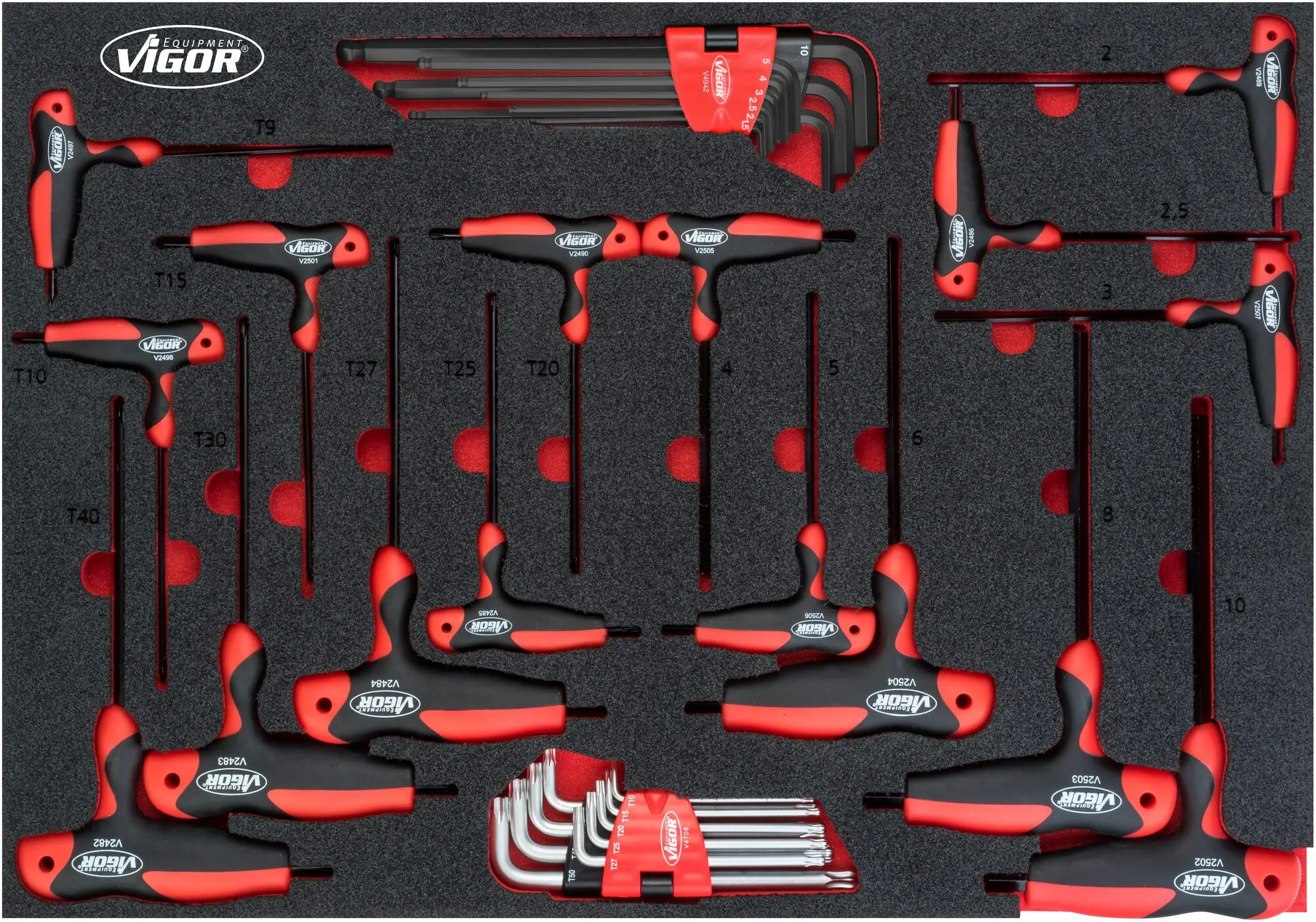 Produktfoto 1 von VIGOR V5175, T-Griff Schraubendreher Satz TORX Sechskant