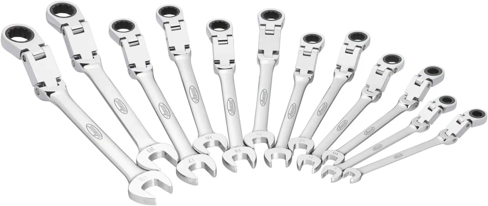 Produktfoto 1 von VIGOR V6752/12, Doppelgelenk Ratschen-Schlüssel Satz 12-tlg.