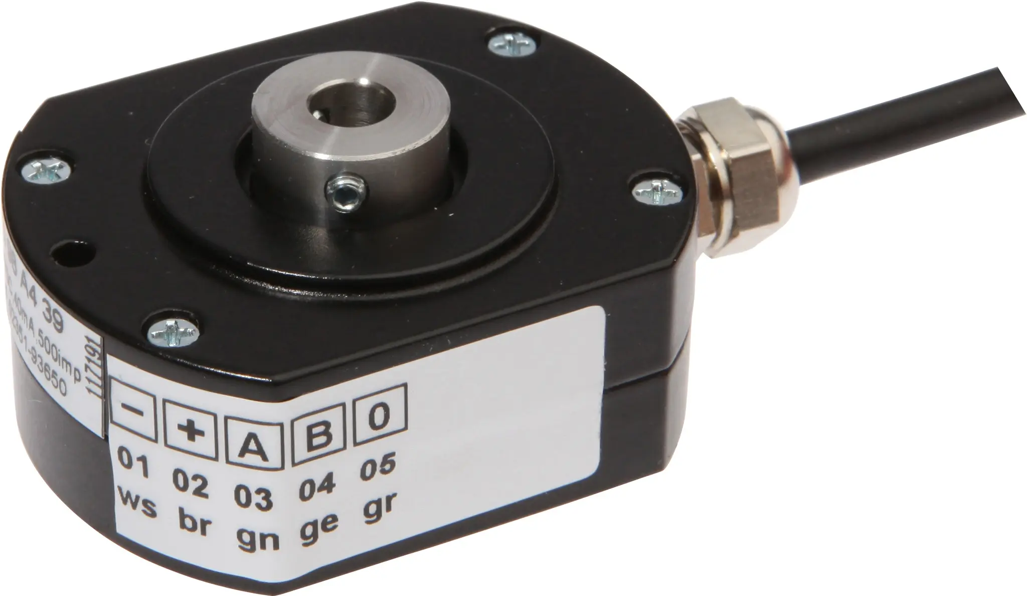 Produktfoto 1 von ipf Electronic VD98A439, Drehgeber, Ø51mm 26lang, Hohlwelle 6mm, 500 Impulse
