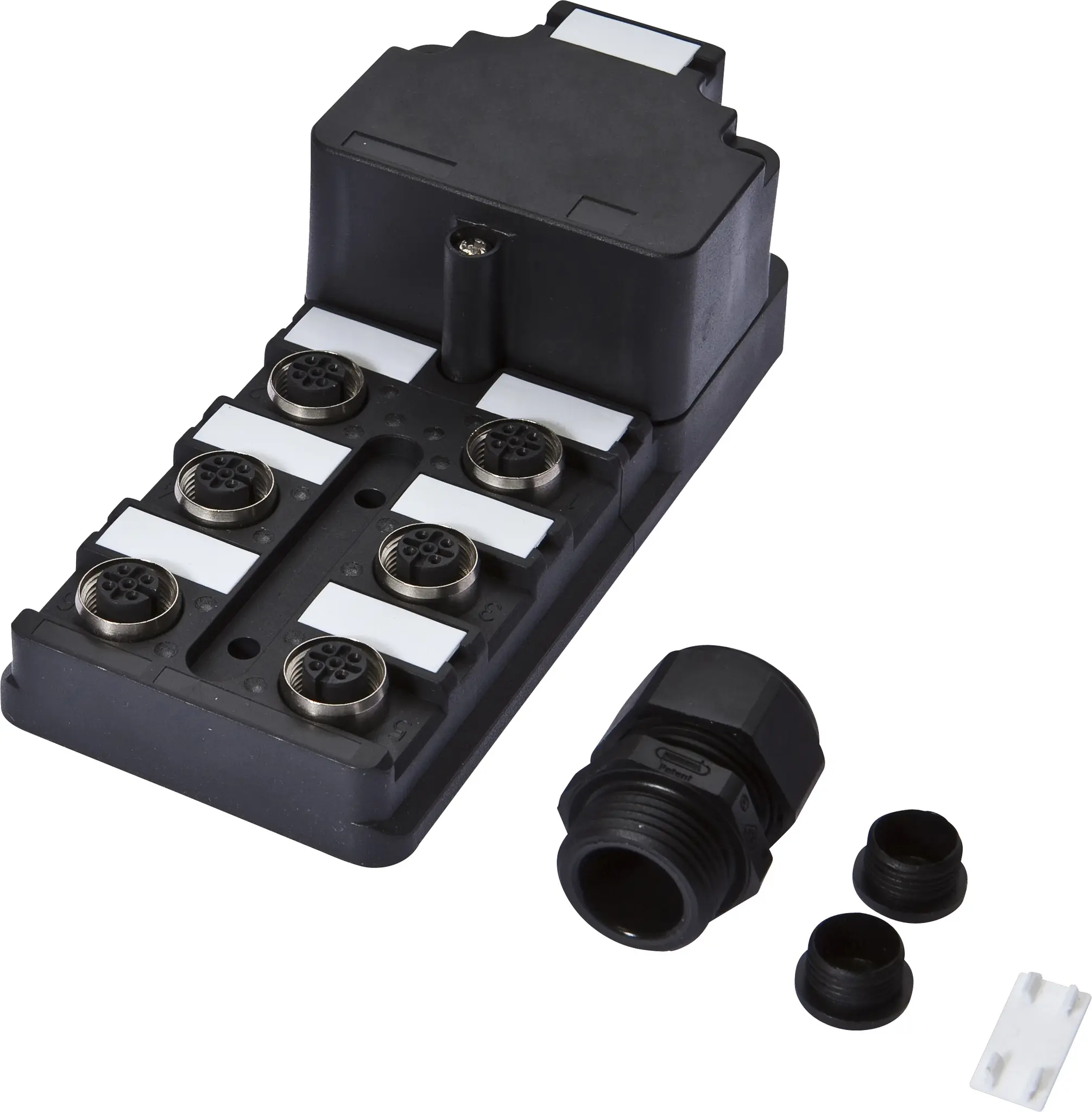 Produktfoto 1 von ipf Electronic VK000008, Verteiler, 6x M12 5polig, PBT, M20 x 1,5