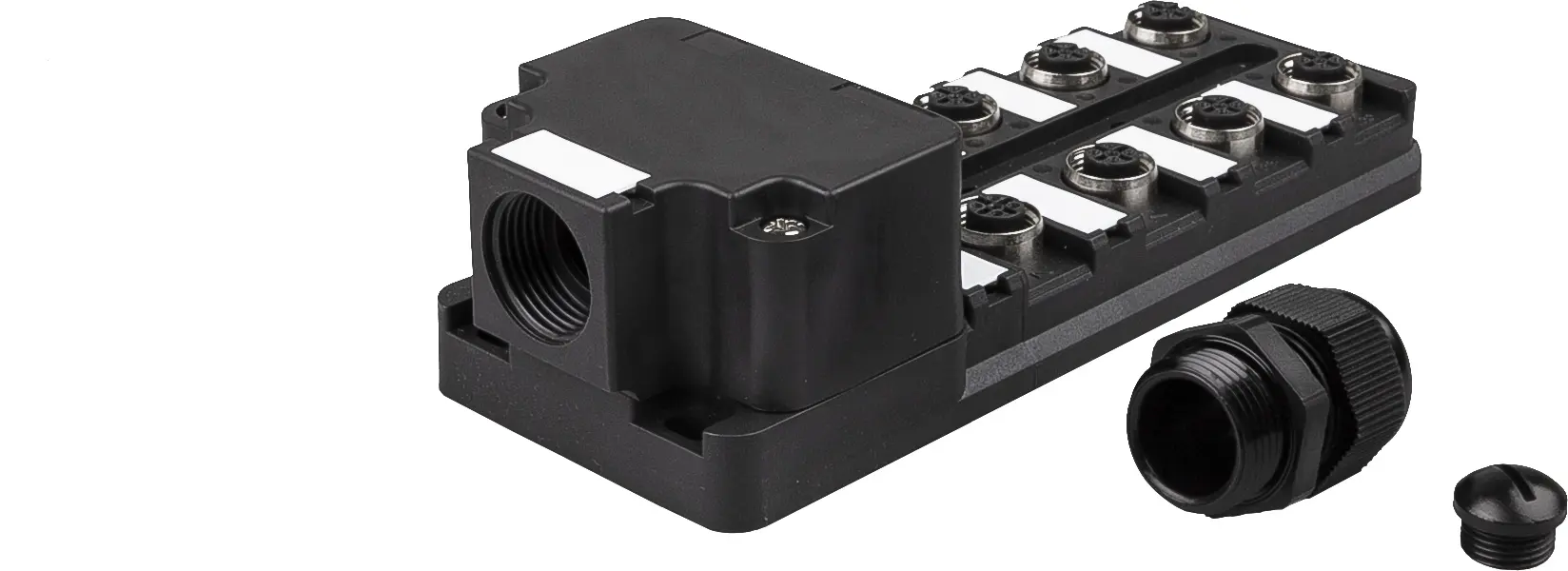 Produktfoto 1 von ipf Electronic VK000009, Verteiler, 8x M12 5polig, PBT, M20 x 1,5, LED