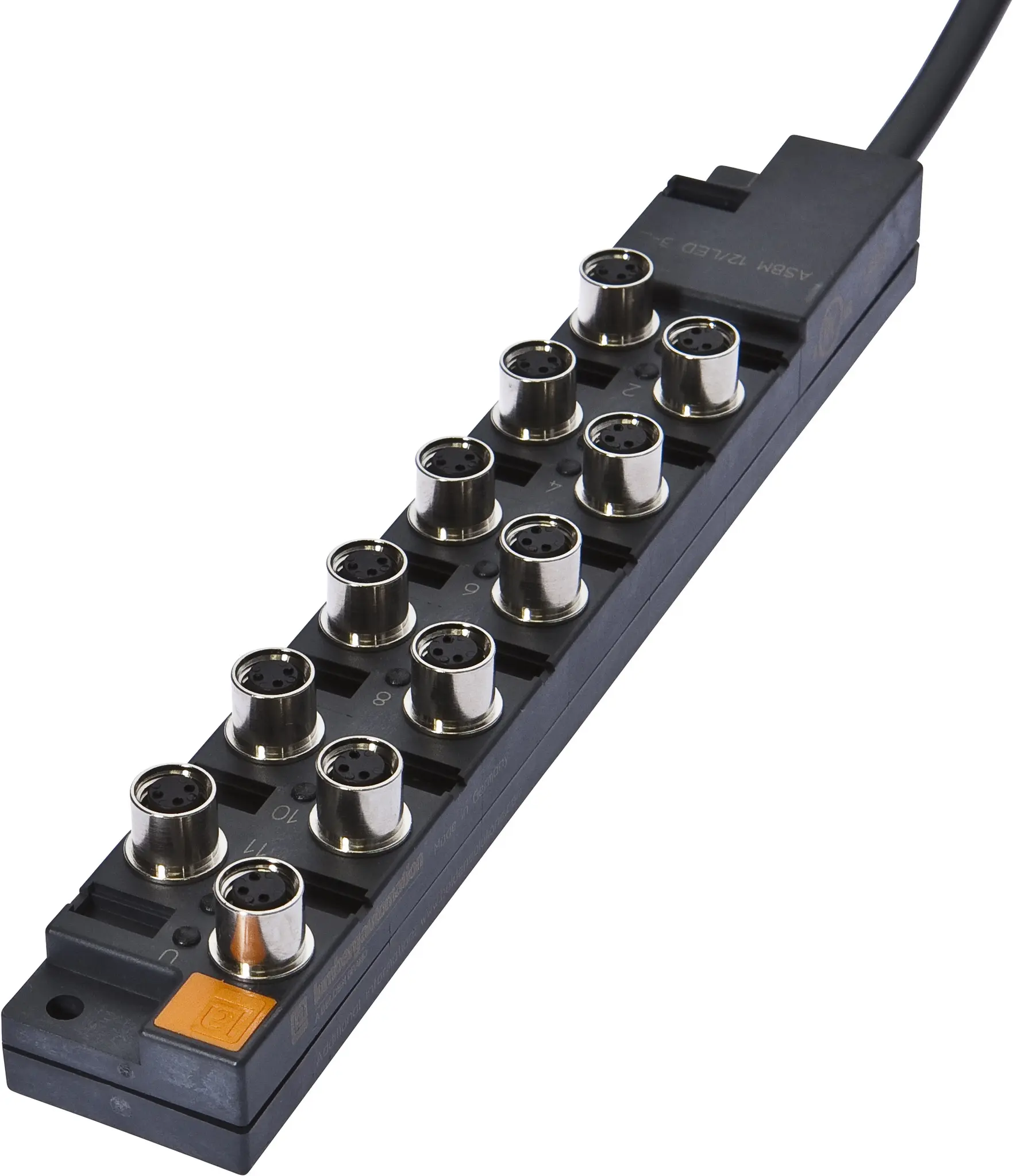 Produktfoto 1 von ipf Electronic VK001029, Verteiler, 26x191x30mm, 10-30V DC, 12x M8 3polig
