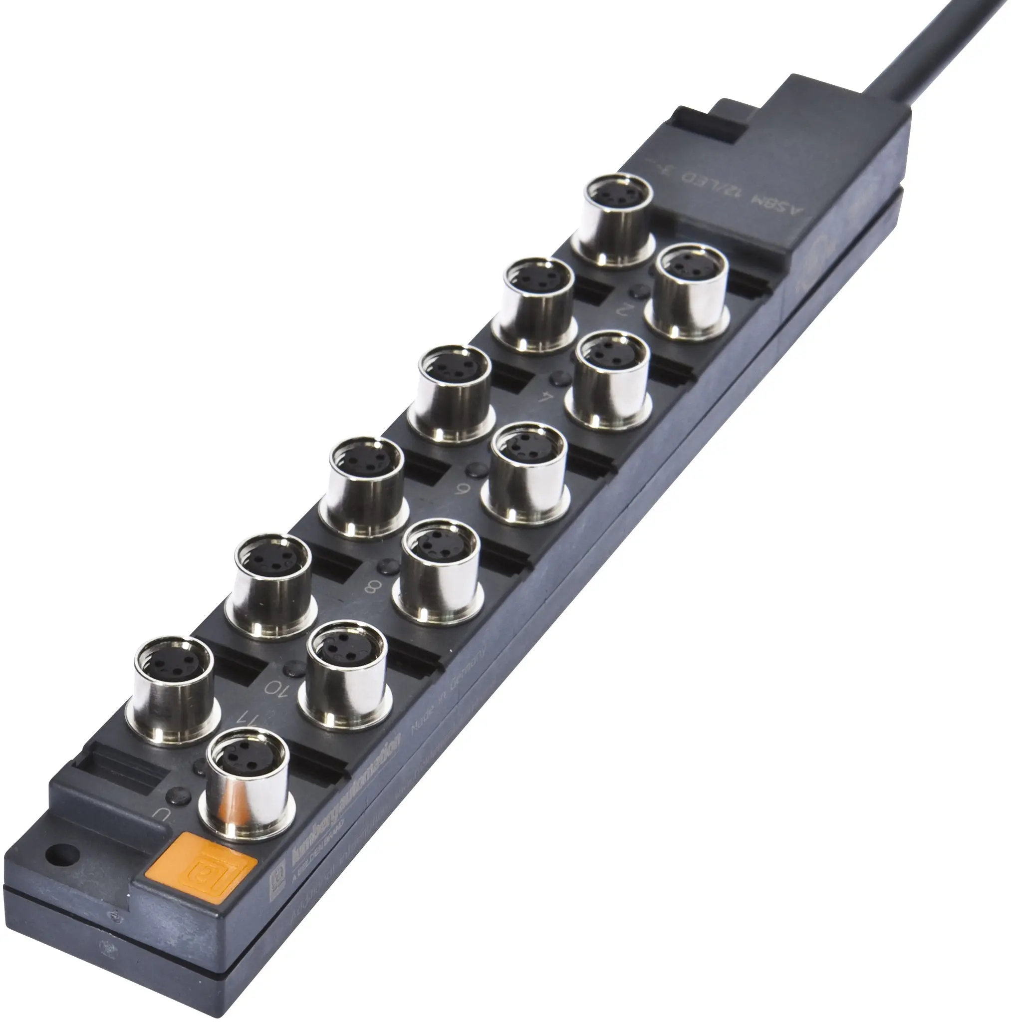Produktfoto 1 von ipf Electronic VK001034, Verteiler, 26x191x30mm, 10-30V DC, 12x M8 3polig
