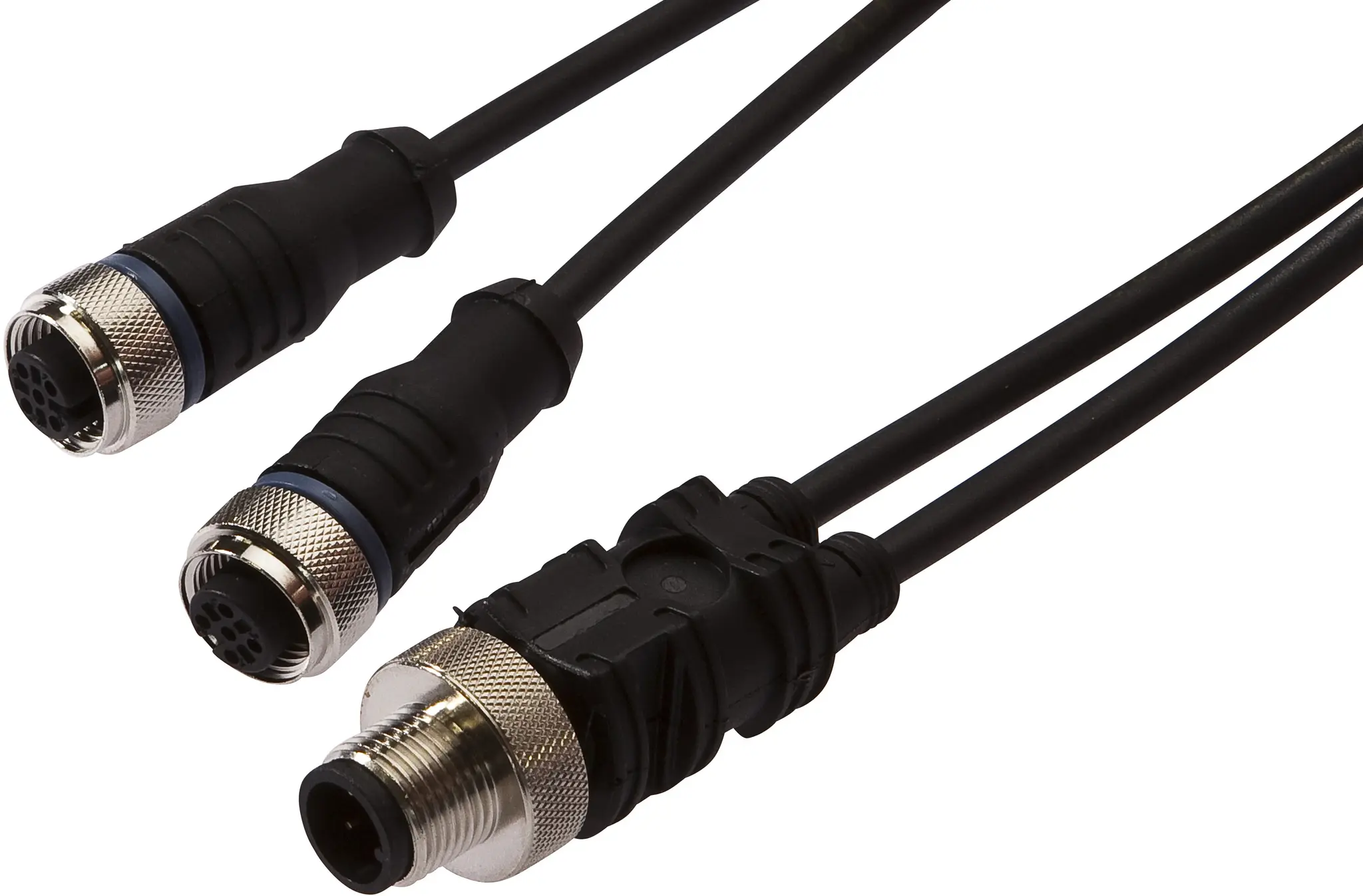 Produktfoto 1 von ipf Electronic VK100E24, Y-Verbindungsleitung, 1m, 2x M12 Dose 3polig gerade
