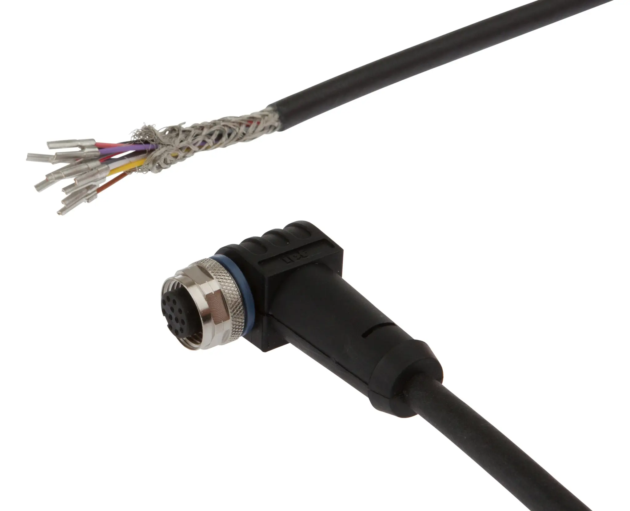 Produktfoto 1 von ipf Electronic VK205C21, Anschlussleitung, 2m, M12 Dose 12polig abgewinkelt