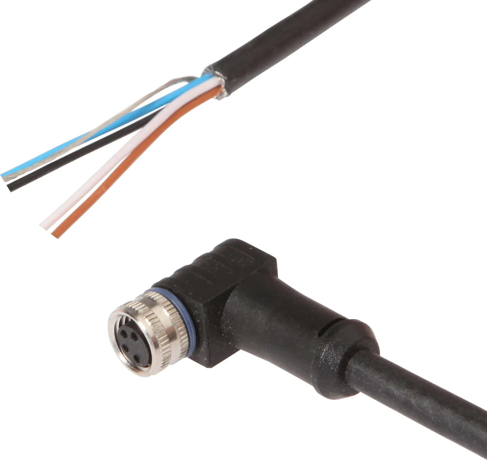 ipf Electronic VKA05371, Anschlussleitung, 10m, M8 Dose 4polig abgewinkelt