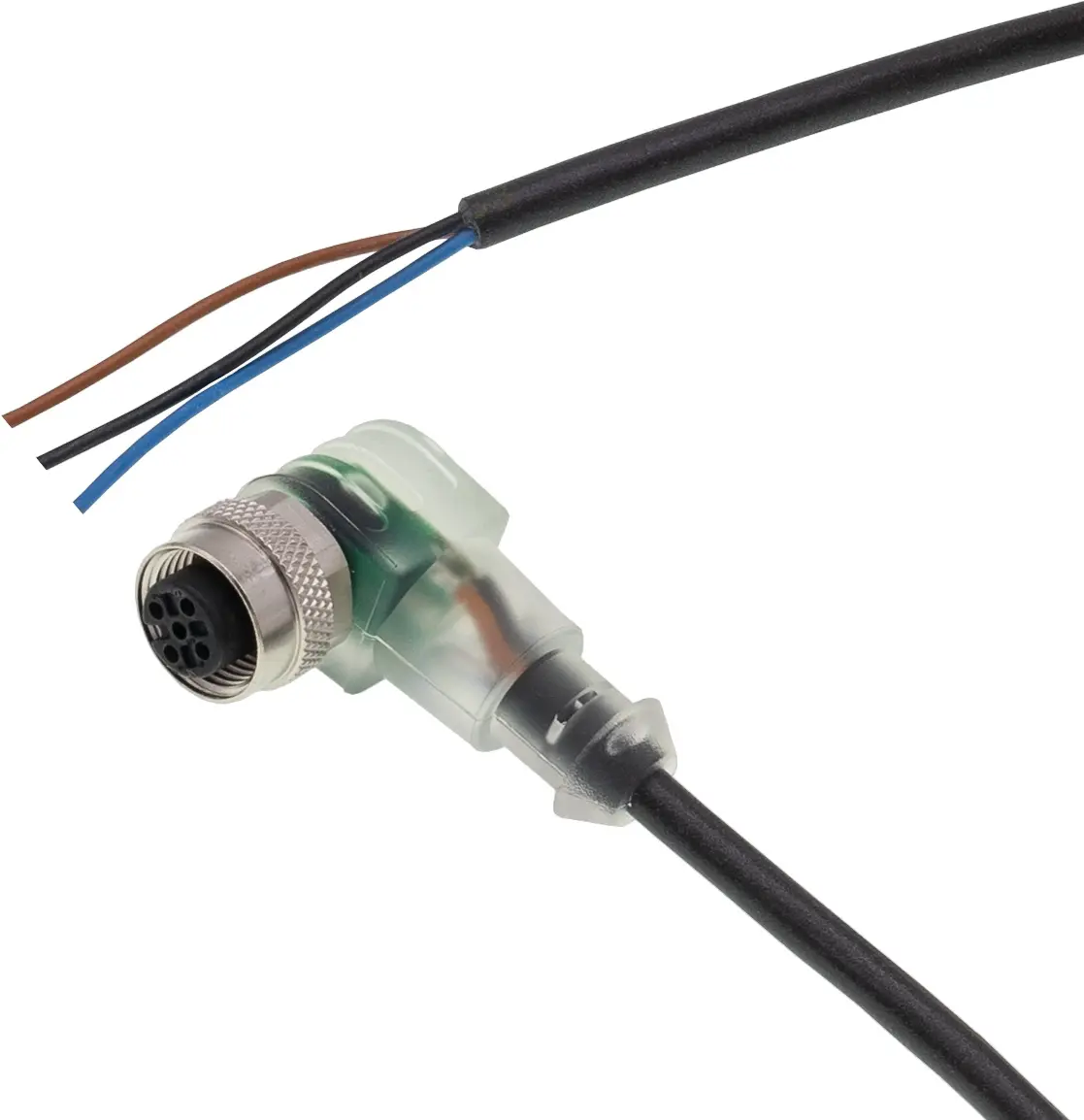 Produktfoto 1 von ipf Electronic VKBE0221, Anschlussleitung, 25m, M12 Dose 3polig abgewinkelt