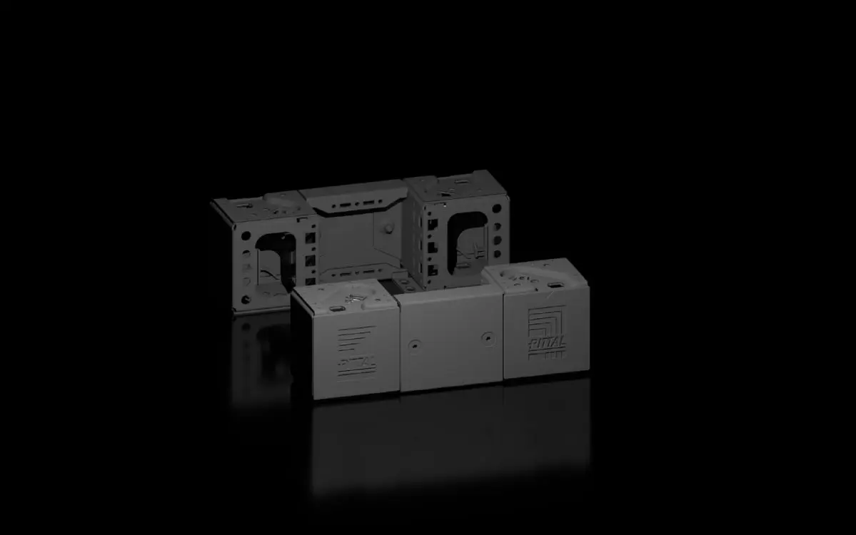 Produktfoto 1 von Rittal VX 8660.000, 8660000 Base/plinth corner pieces with base/plinth trim panels, front and rear for base/plinth system VX, sheet steel