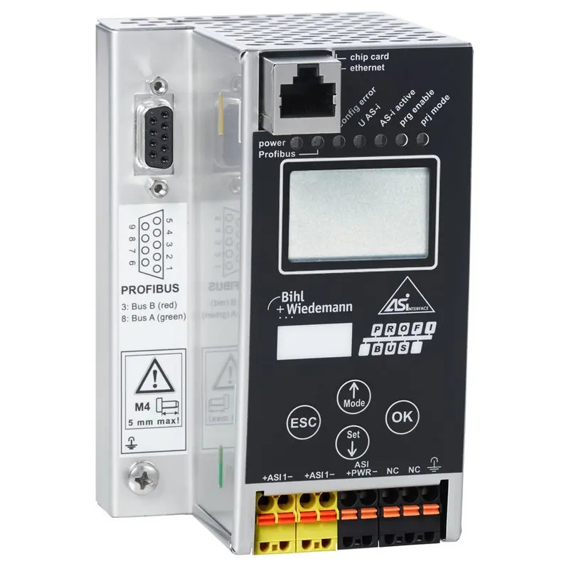 Produktfoto 1 von Bihl Wiedemann BWU2544, ASi-3-PROFIBUS-Gateway in Edelstahl, 1 Master