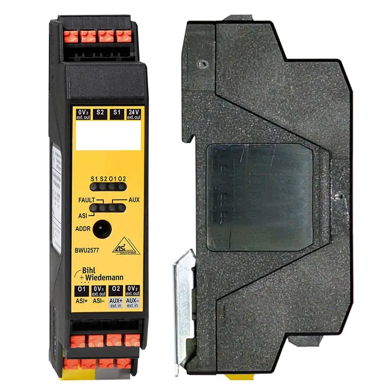 Produktfoto 1 von Bihl Wiedemann BWU2577, ASi-Safety-Eingangsmodul, IP20, 1SI/2O