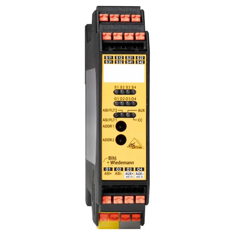 Produktfoto 1 von Bihl Wiedemann BWU2707, ASi-Safety-Eingangsmodul, IP20, 2SI/4O
