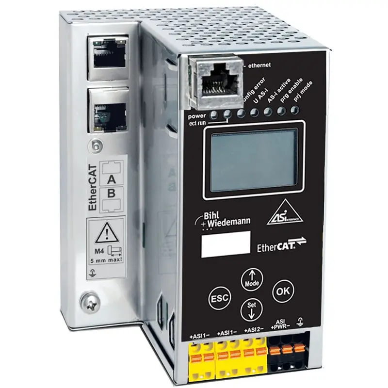Produktfoto 1 von Bihl Wiedemann BWU2720, ASi-3-EtherCAT-Gateway in Edelstahl, 2 ASi-3-Master