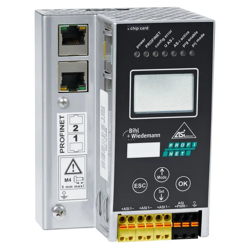 Produktfoto 1 von Bihl Wiedemann BWU2919, 24 Volt ASi-3-PROFINET-Gateway in Edelstahl, 1 Master