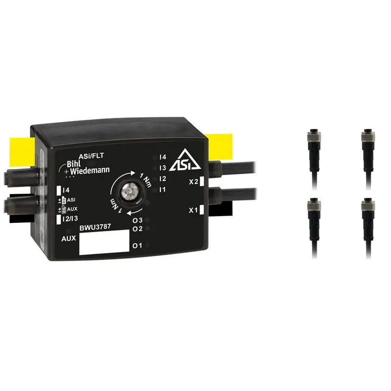 Produktfoto 1 von Bihl Wiedemann BWU3787, Aktiver Verteiler ASi-Motormodul für Lenze Smart Motor, IP67, 1M/3I
