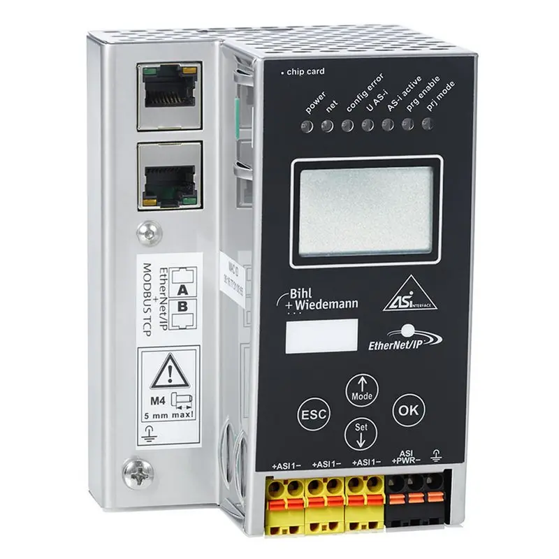 Bihl Wiedemann BWU3822, 24 Volt ASi-3 EtherNet/IP+ModbusTCP-Gateway in Edelstahl, 1 ASi-3-Master