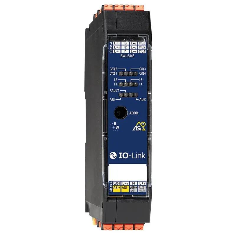 Produktfoto 1 von Bihl Wiedemann BWU3843, ASi-5 Modul mit integriertem IO-Link Master mit 4 Ports, IP20, 4 IO-Link Ports