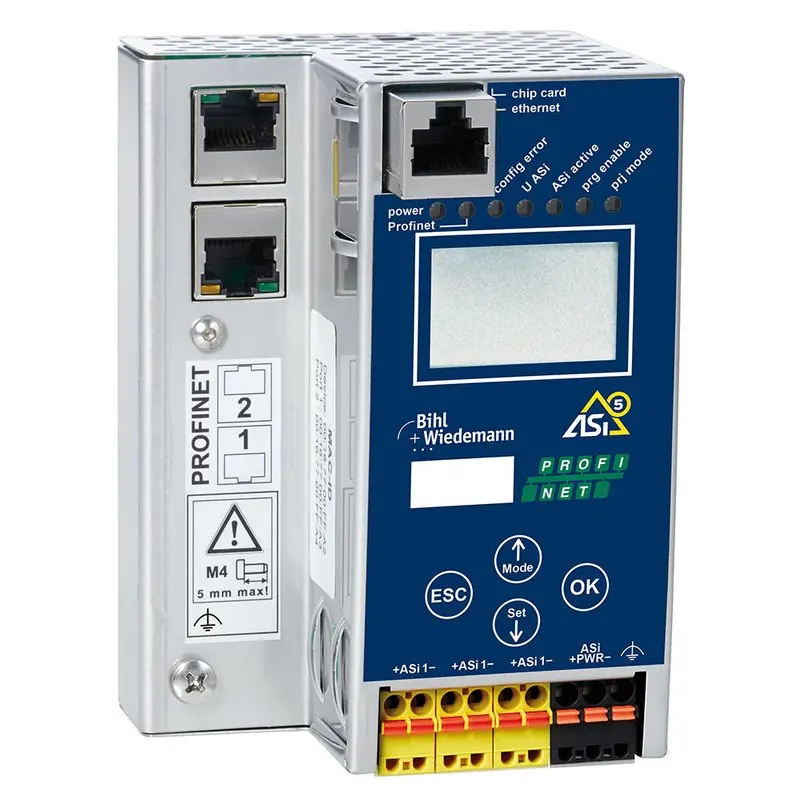 Produktfoto 1 von Bihl Wiedemann BWU3848, ASi-5/ASi-3 PROFINET-Gateway in Edelstahl, 1 ASi-5/ASi-3-Master