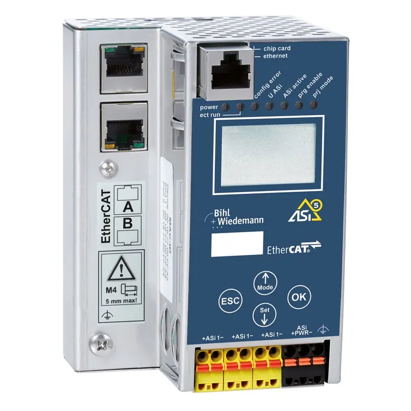 Produktfoto 1 von Bihl Wiedemann BWU4790, ASi-5/ASi-3 EtherCAT-Gateway in Edelstahl, 1 ASi-5/ASi-3-Master