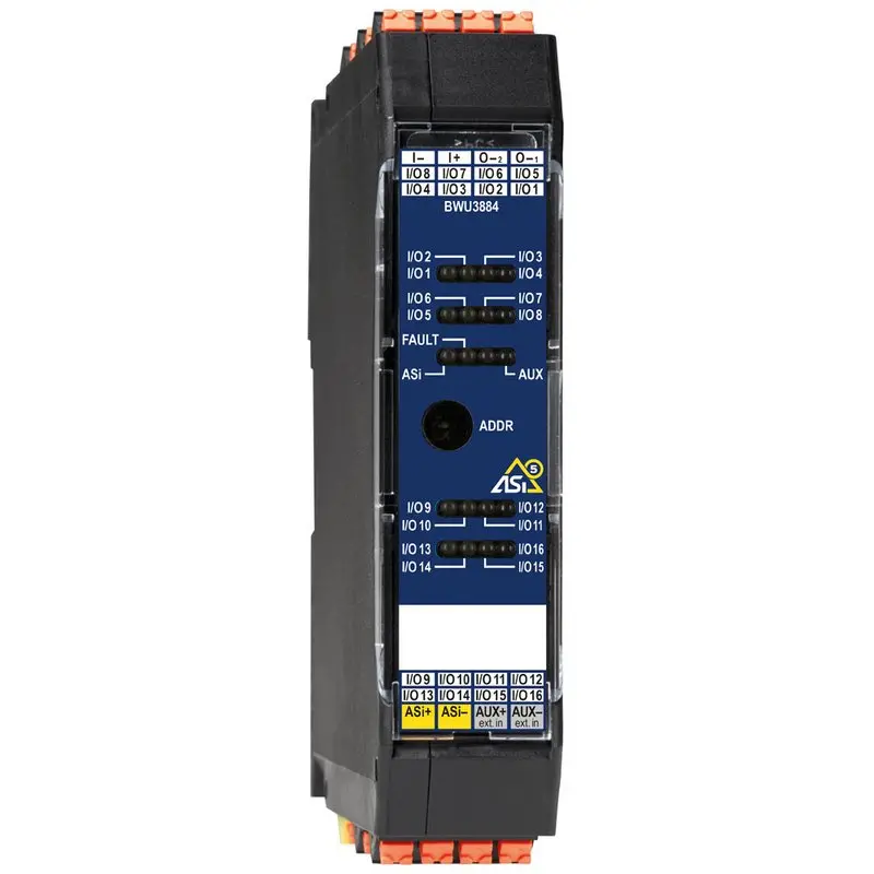 Produktfoto 1 von Bihl Wiedemann BWU3884, ASi-5 Selbstkonfigurierendes E/A-Modul, IP20, 16I/O