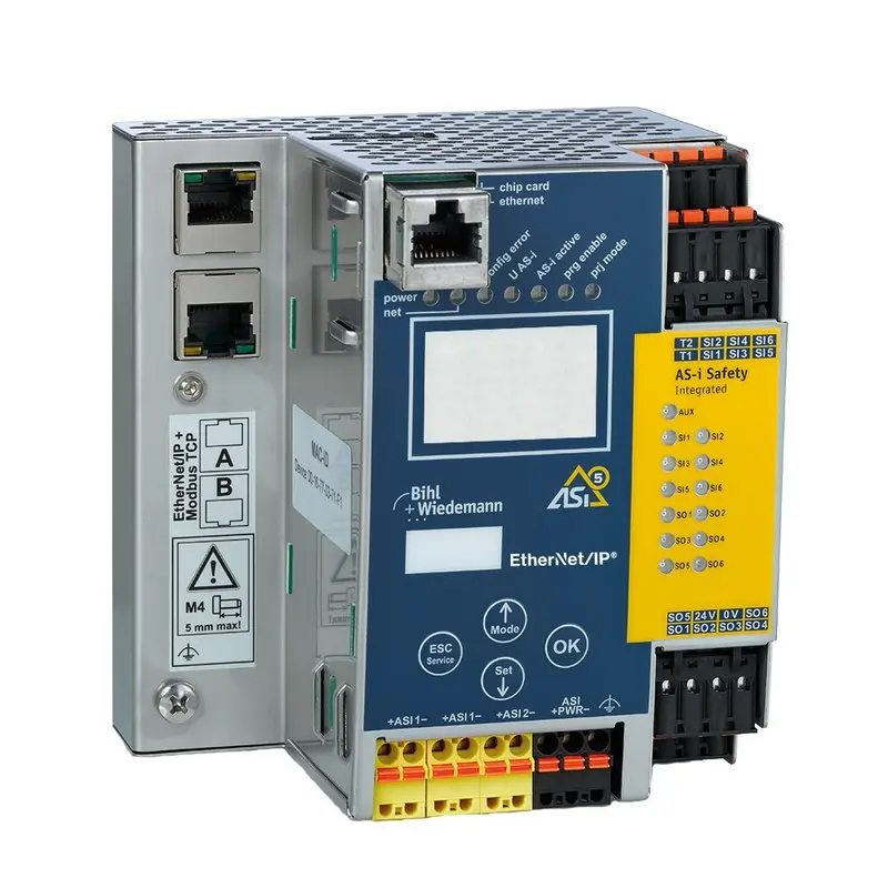 Produktfoto 1 von Bihl Wiedemann BWU3958, ASi-5/ASi-3 EtherNet/IP + ModbusTCP-Gateway mit integriertem ASi-5/ASi-3-Sicherheitsmonitor