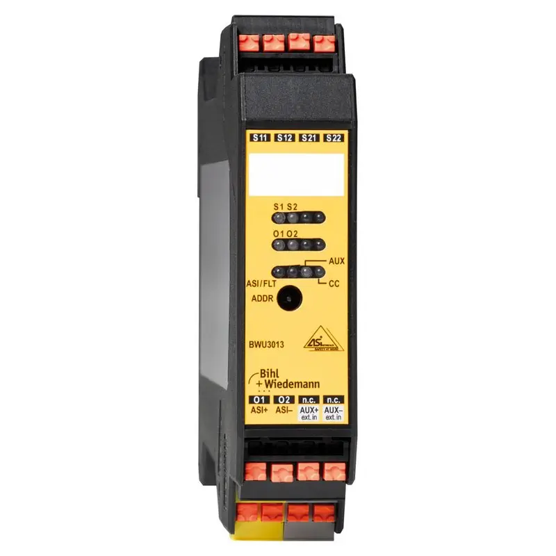 Produktfoto 1 von Bihl Wiedemann BWU3013, ASi-Safety-Eingangsmodul, IP20, 1SI/2O