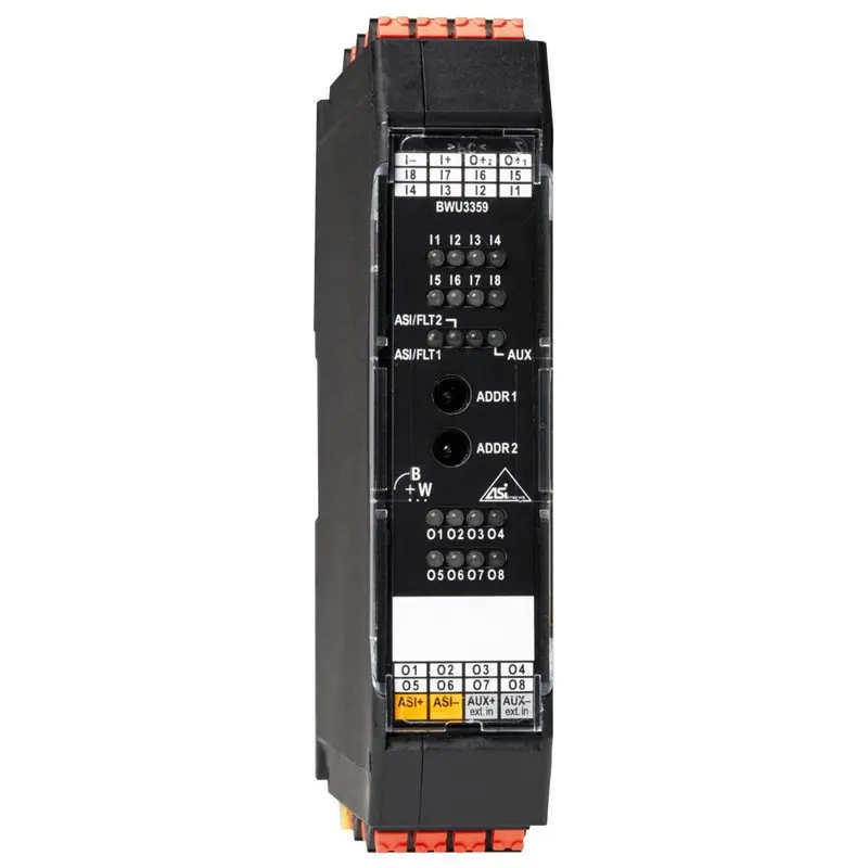 Produktfoto 1 von Bihl Wiedemann BWU3359, ASi Digitales E/A-Modul, IP20, 8I (NPN)/8O (NPN)