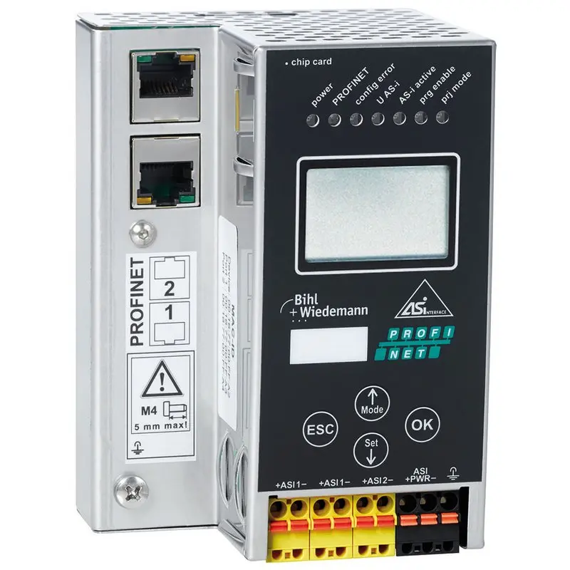 Produktfoto 1 von Bihl Wiedemann BWU3363, ASi-3-PROFINET-Gateway in Edelstahl, 2 Master