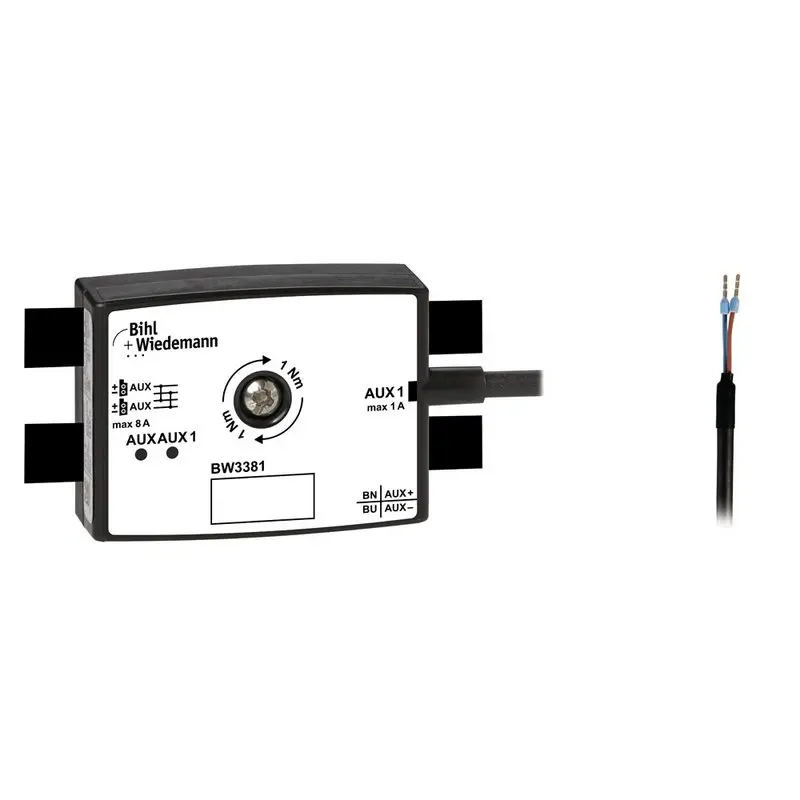Produktfoto 1 von Bihl Wiedemann BW3381, Passivverteiler AUX an Rundkabel/Anschlussdrähte, 19 mm tief, IP67