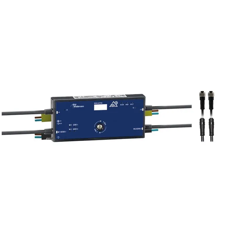 Produktfoto 1 von Bihl Wiedemann BWU4722, ASi-5 Kabelkanal-Motormodul, IP54, M8 für 24 V Motorrollen, 2M/2I