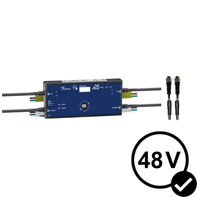 Produktfoto 1 von Bihl Wiedemann BWU4726, ASi-5 Kabelkanal-Motormodul, IP54, M12 für 48 V Motorrollen, 2M/4I