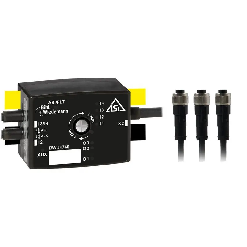 Produktfoto 1 von Bihl Wiedemann BWU4740, Aktiver Verteiler ASi Motormodul für Lenze Smart Motor, IP67, 4I/3O