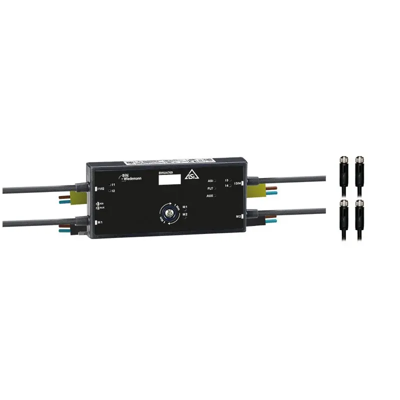Produktfoto 1 von Bihl Wiedemann BWU4769, ASi-3 Kabelkanal-Motor-Modul, IP54, M8 für 24V-Motorrollen, 2M/4I