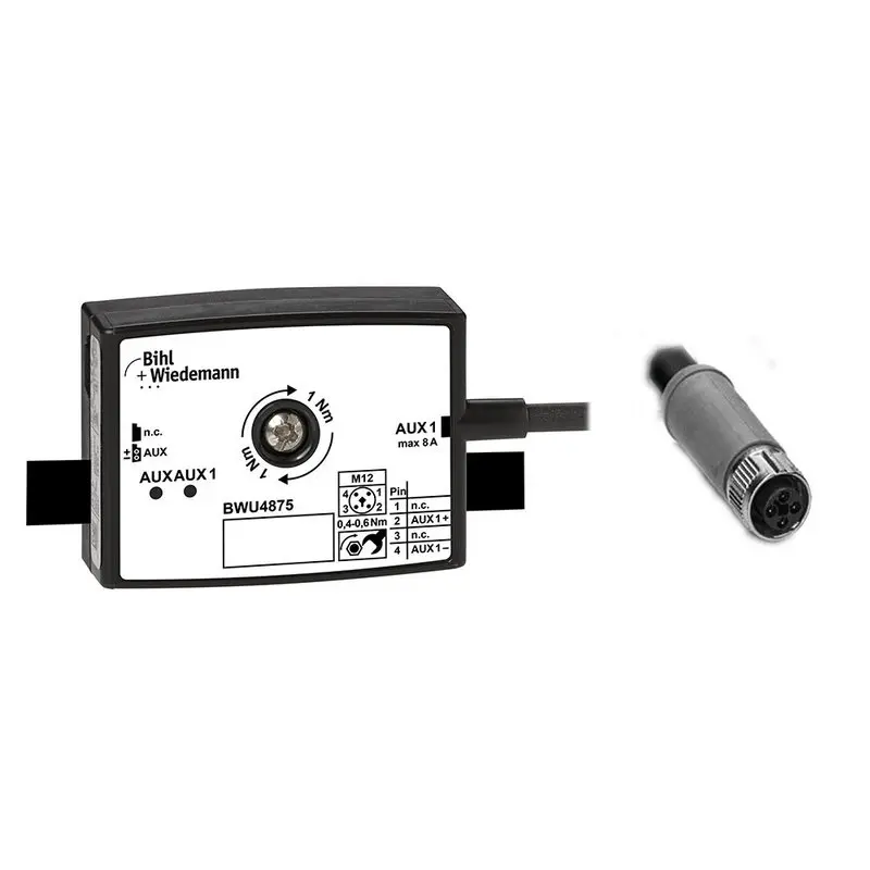 Produktfoto 1 von Bihl Wiedemann BWU4875, Passiver Verteiler AUX auf 1xM12 Leitungsdose, gerade, T-codiert, 4-polig, Tiefe 25 mm, IP67
