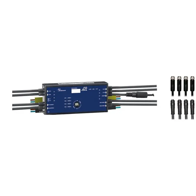 Produktfoto 1 von Bihl Wiedemann BWU4893, ASi-5 Kabelkanal-Motormodul, IP54, M8 für 24 V Motorrollen, 4M/8I