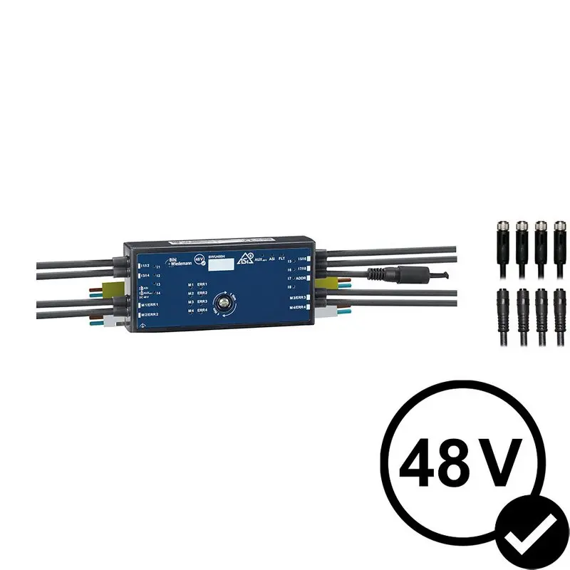 Produktfoto 1 von Bihl Wiedemann BWU4894, ASi-5 Kabelkanal-Motormodul, IP54, M8 für 48 V Motorrollen, 4M/8I
