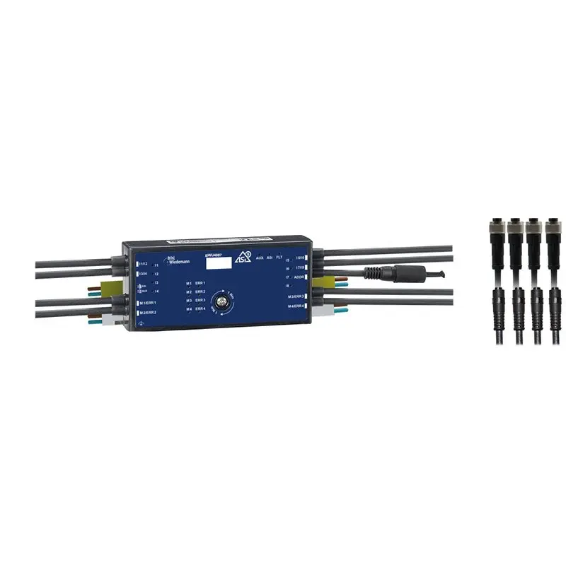 Produktfoto 1 von Bihl Wiedemann BWU4997, ASi-5 Kabelkanal Motormodul, IP54, M8 und M12 für 24 V Motorrollen, 4M/8I